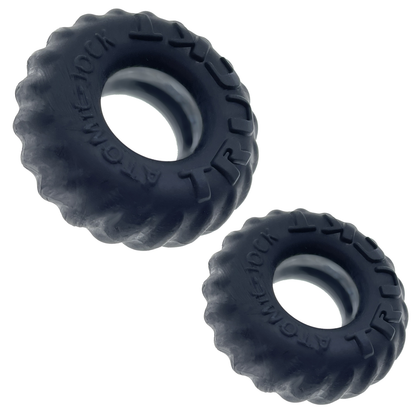 Oxballs TRUCKT 2 Piece Cockring Set - Night Black - Versatile Wear