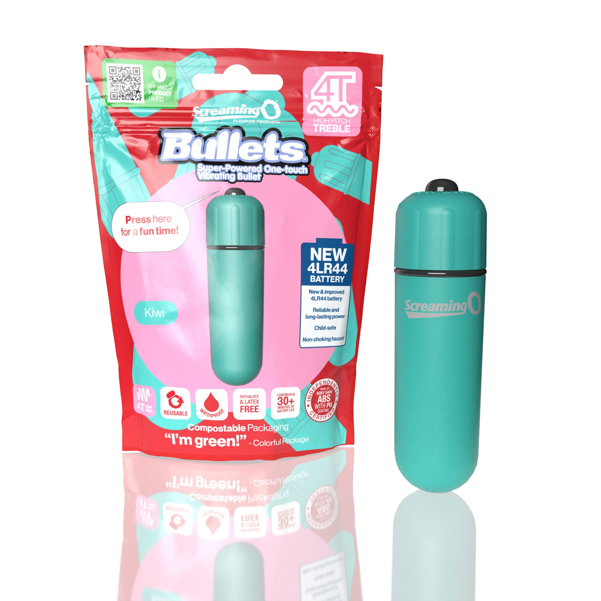 Screaming O 4T Bullet – Super Powered One Touch Vibrating Bullet – Kiwi