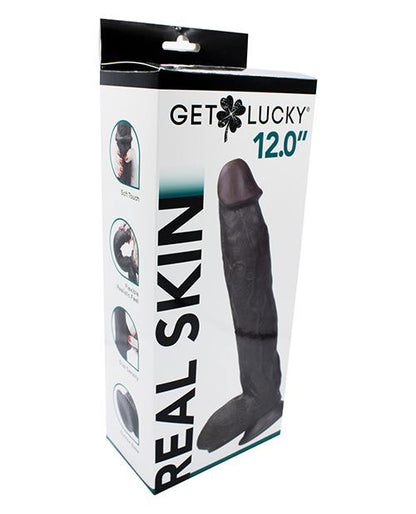 Real Skin 12 Dual Layer Dildo - Realistic Dark Brown Bendable Dildo