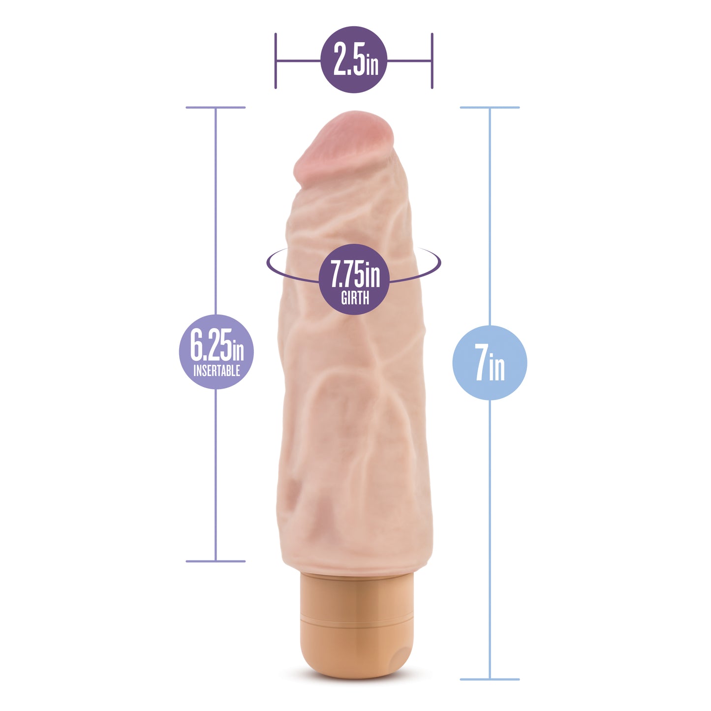 Blush Cock Vibe #9 – 7 Inch Realistic Vibrator – Beige