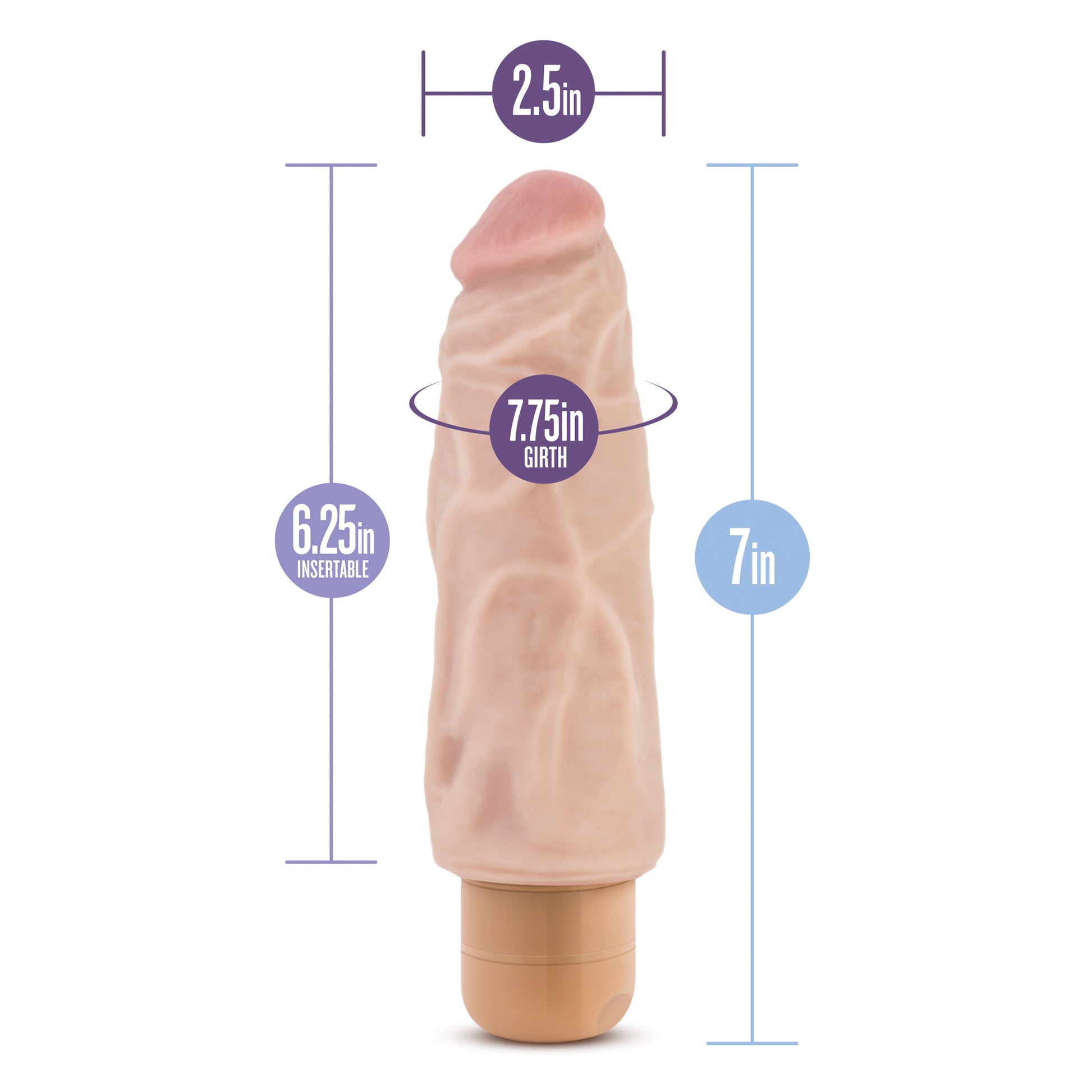 Blush Cock Vibe #9 – 7 Inch Realistic Vibrator – Beige