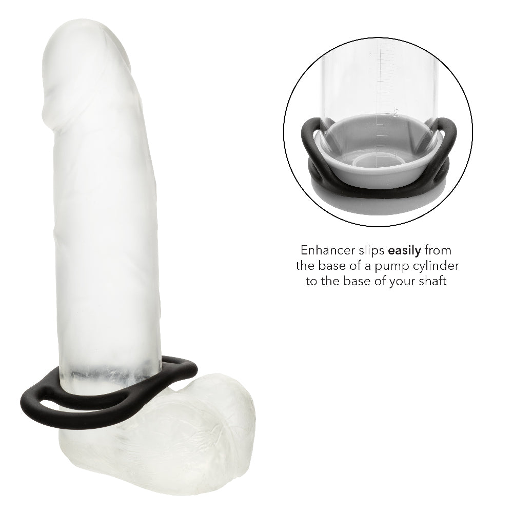 CalExotics Alpha Liquid Silicone Commander Ring - Black - Waterproof Enhancer