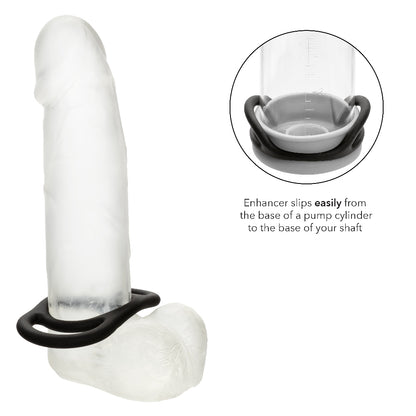 CalExotics Alpha Liquid Silicone Commander Ring - Black - Waterproof Enhancer