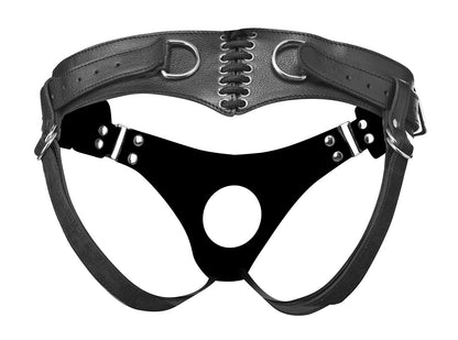 XR Brands Bodice Corset Style Strap-on Harness – Adjustable, Vegan-Friendly, Black