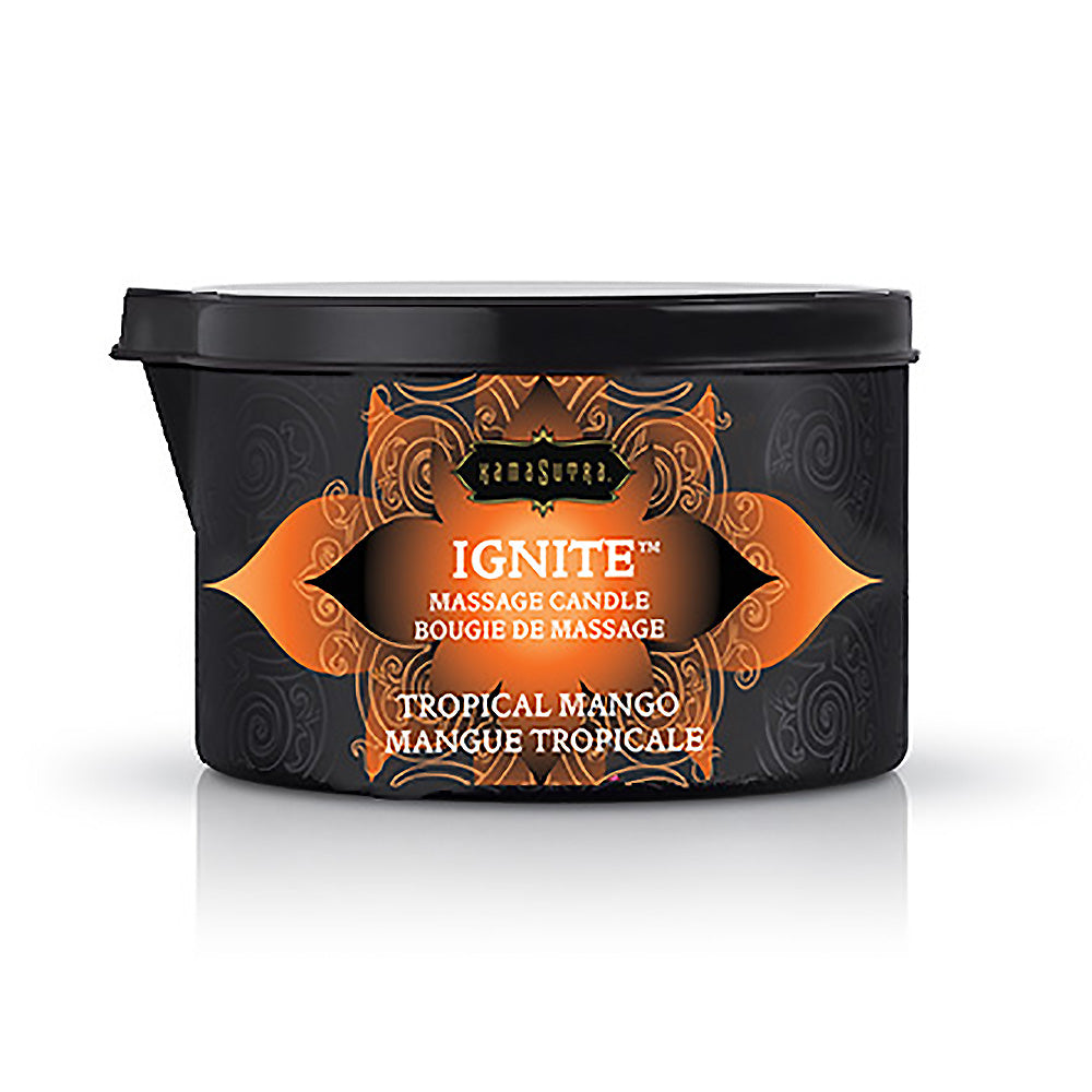 Kama Sutra Ignite Tropical Mango Massage Candle - 6 Oz - Wax-Free Formula