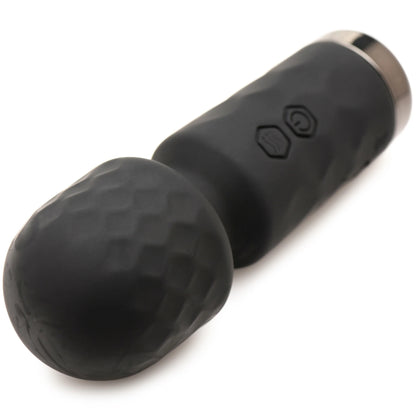 XR Brands 10x Mini Silicone Wand - Black - Waterproof Rechargeable Vibrator
