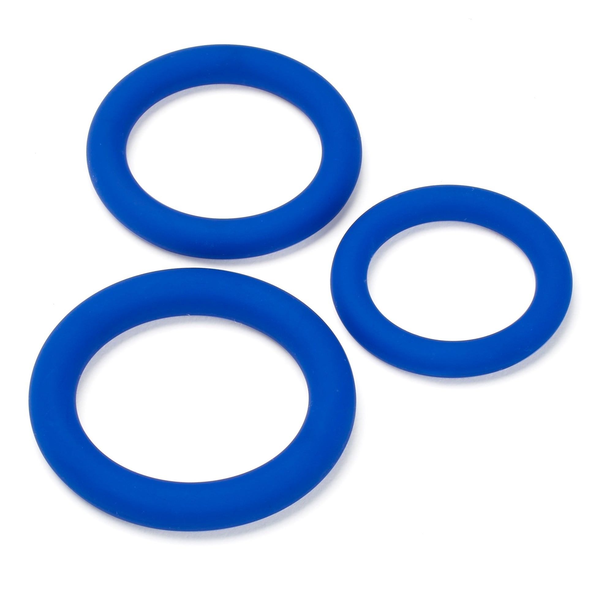 Cloud 9 Pro Sensual Silicone Cock Ring Set – Blue – 3 Sizes
