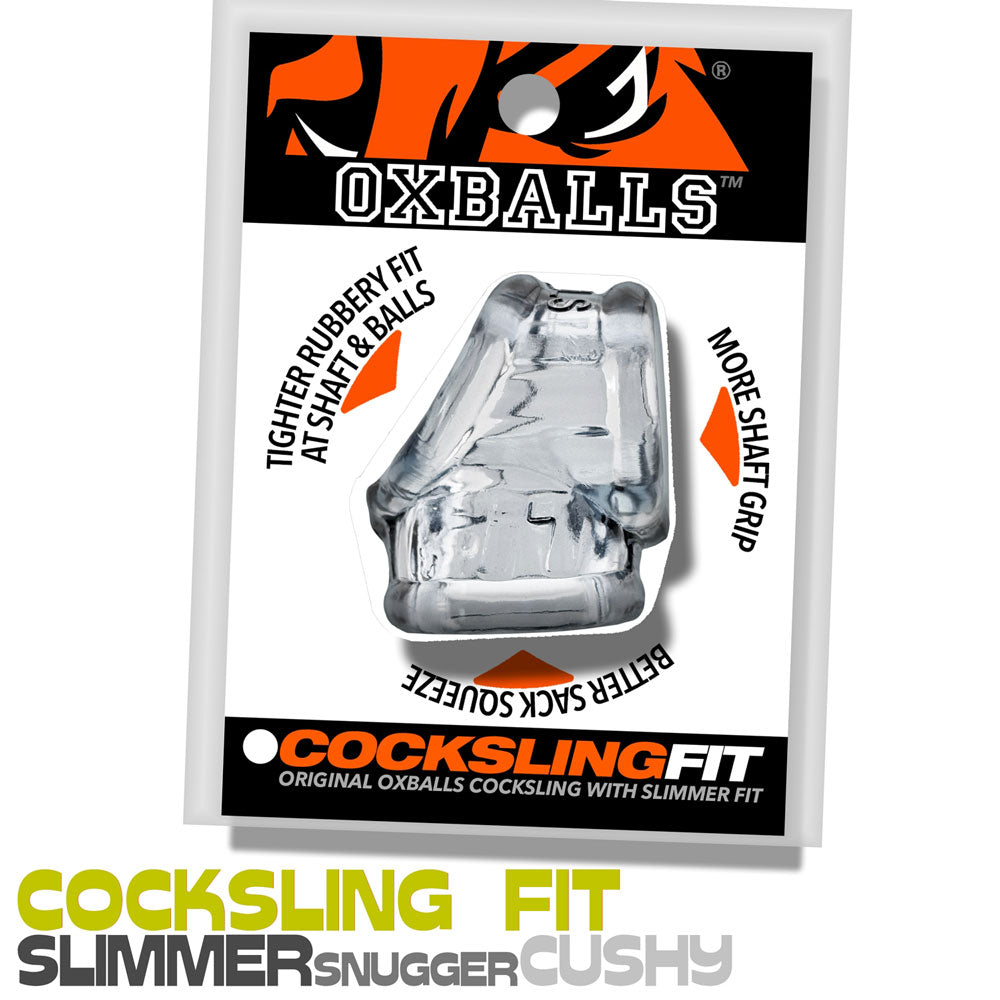 Oxballs Cocksling Fit Sling - Clear - Adjustable Fit for Enhanced Comfort