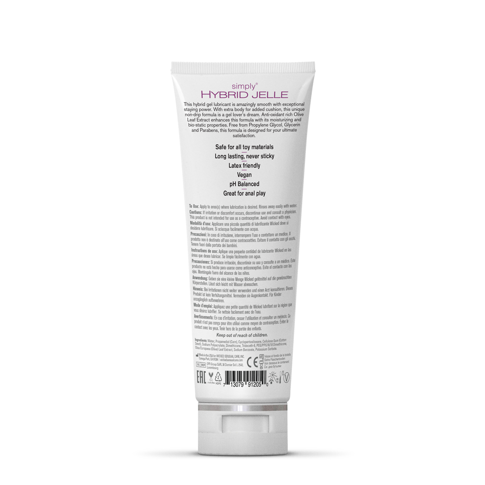 Wicked Simply Hybrid Jelle Lubricant – Fragrance Free, 4 Fl. Oz.
