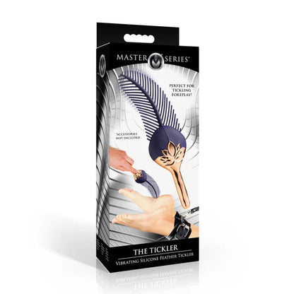 XR Brands Silicone Feather Tickler with Vibrating Function – Purple
