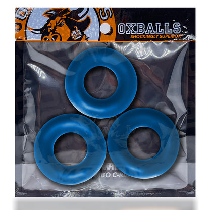 Oxballs Fat Willy Jumbo C-Rings – Space Blue – 3-Pack