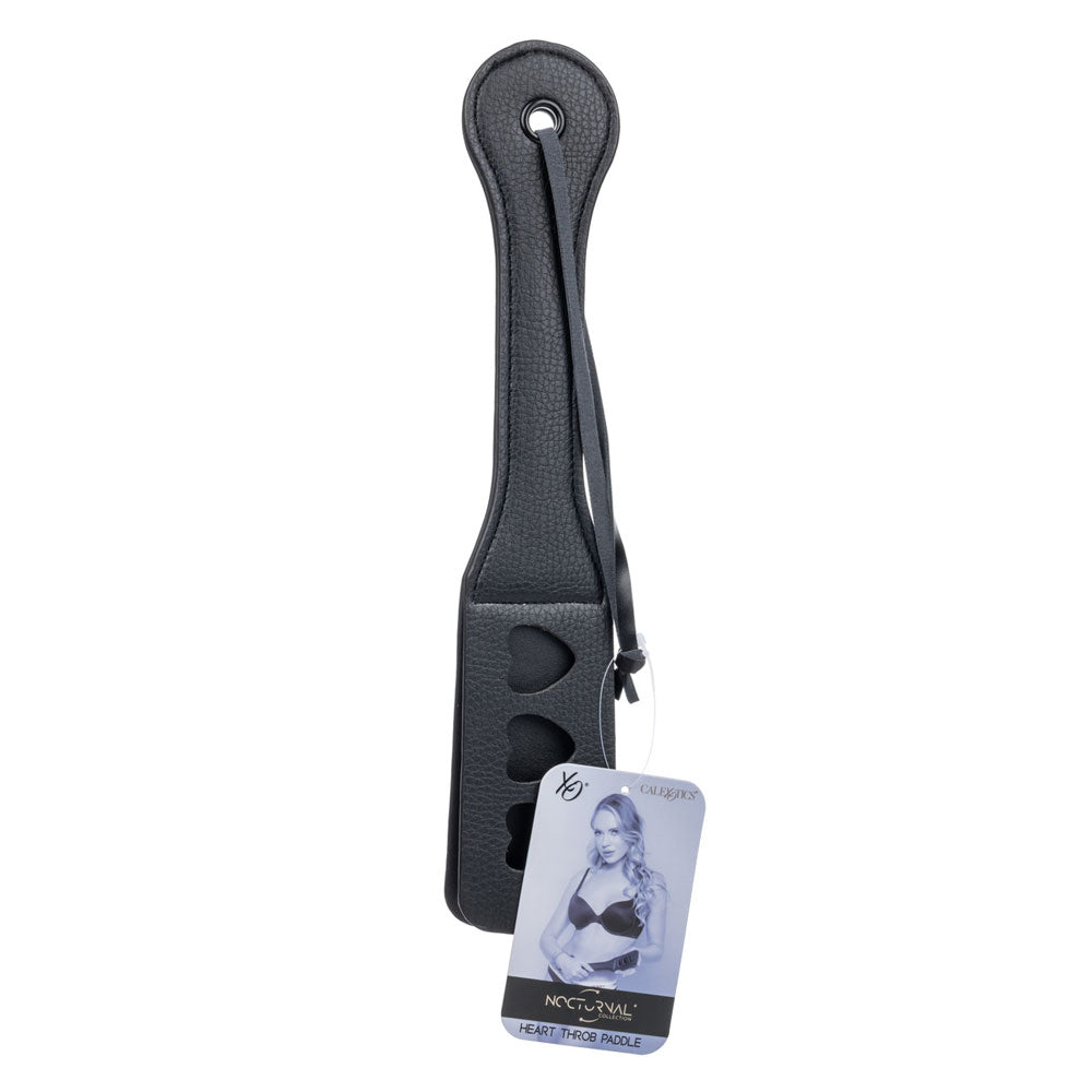 CalExotics Nocturnal Collection Heart Throb Paddle - Black - Durable Double-Stitched Design