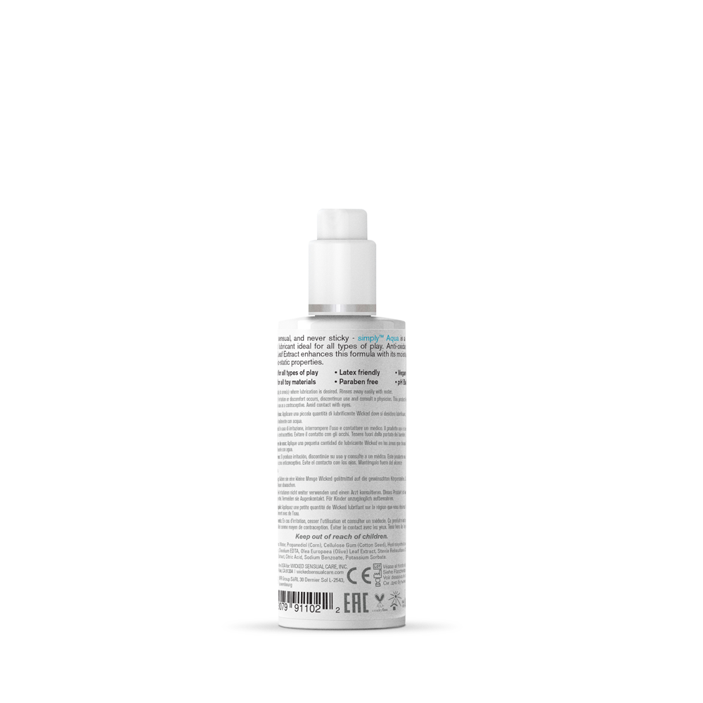 Wicked Simply Aqua Fragrance Free Lubricant - Water Based - 2.3 Fl. Oz.
