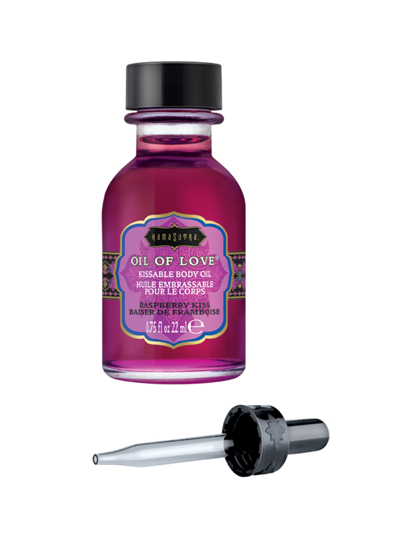 Kama Sutra Oil of Love - Raspberry Kiss - Kissable Foreplay Oil - 0.75 Fl. Oz.
