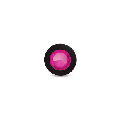 Gemma Pink Gem Black Silicone Anal Plug - Small