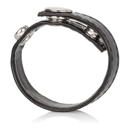 CalExotics Adjustable Leather Black 3-Snap Ring