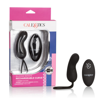 CalExotics Silicone Remote Rechargeable Curve Mini Massager - Black