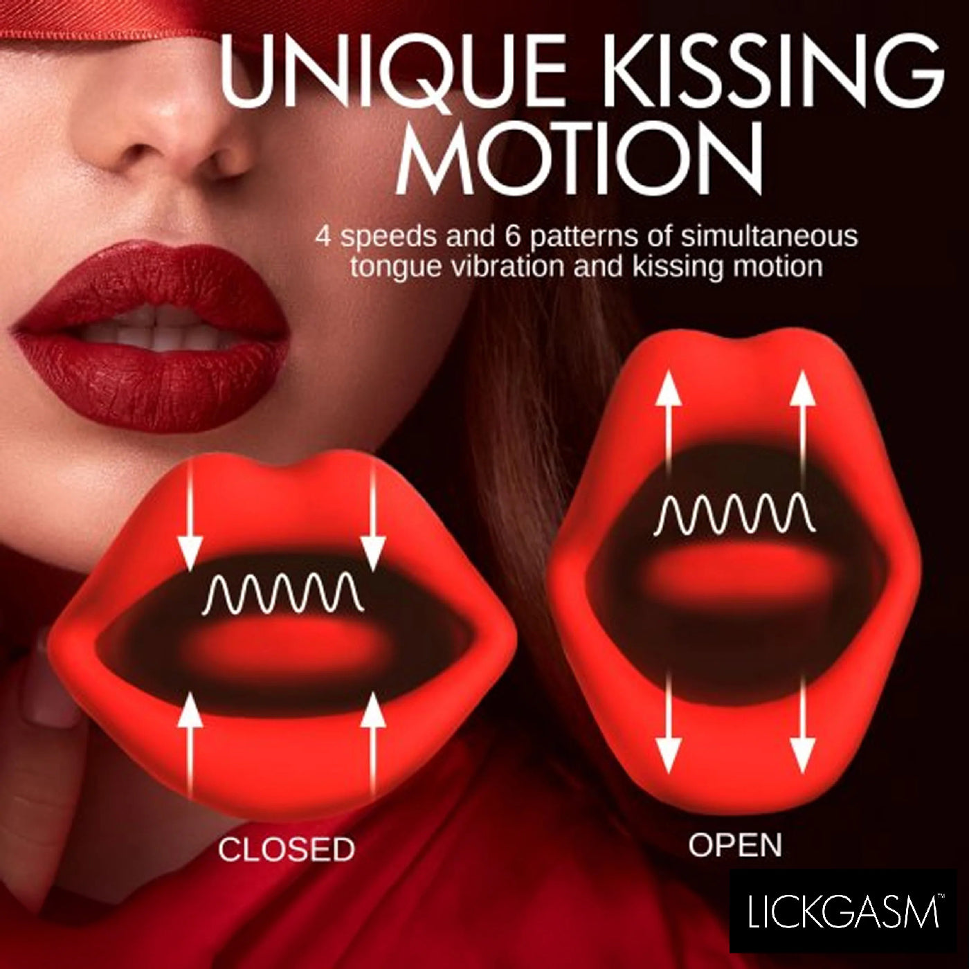 Magic Kiss Clitoral Stimulator with Thrusting Vibrator - Red