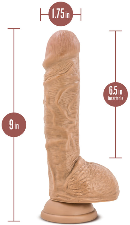 Au Naturel Big Billy 9 Inch Dildo with Suction Cup – Mocha