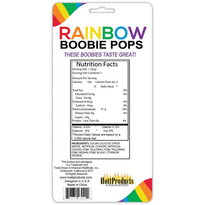 Hott Products Rainbow Boobie Pops - Fruity Lollipop - 1.48 Oz
