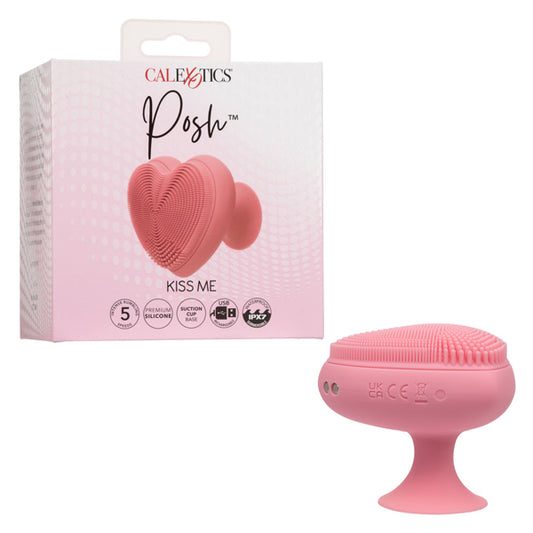 CalExotics Posh Kiss Me Handheld Massager – Pink – Waterproof with Suction Cup Base