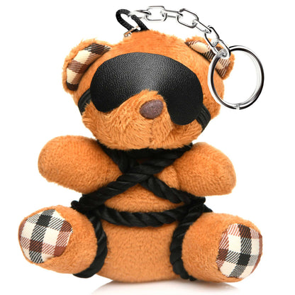 XR Brands Rope Teddy Bear Keychain - Burnt Orange - Kinky Novelty Accessory