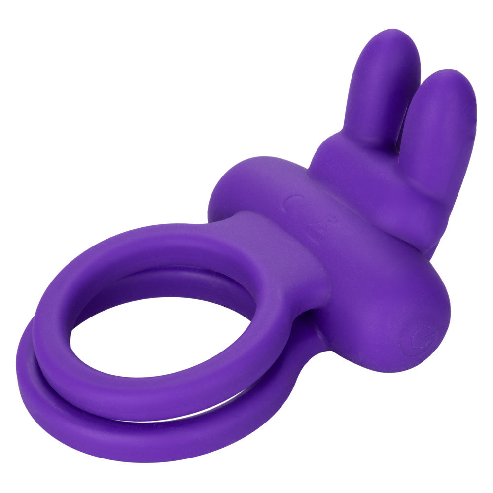 CalExotics Silicone Rechargeable Dual Rockin' Rabbit Enhancer – Purple – Multi-Function