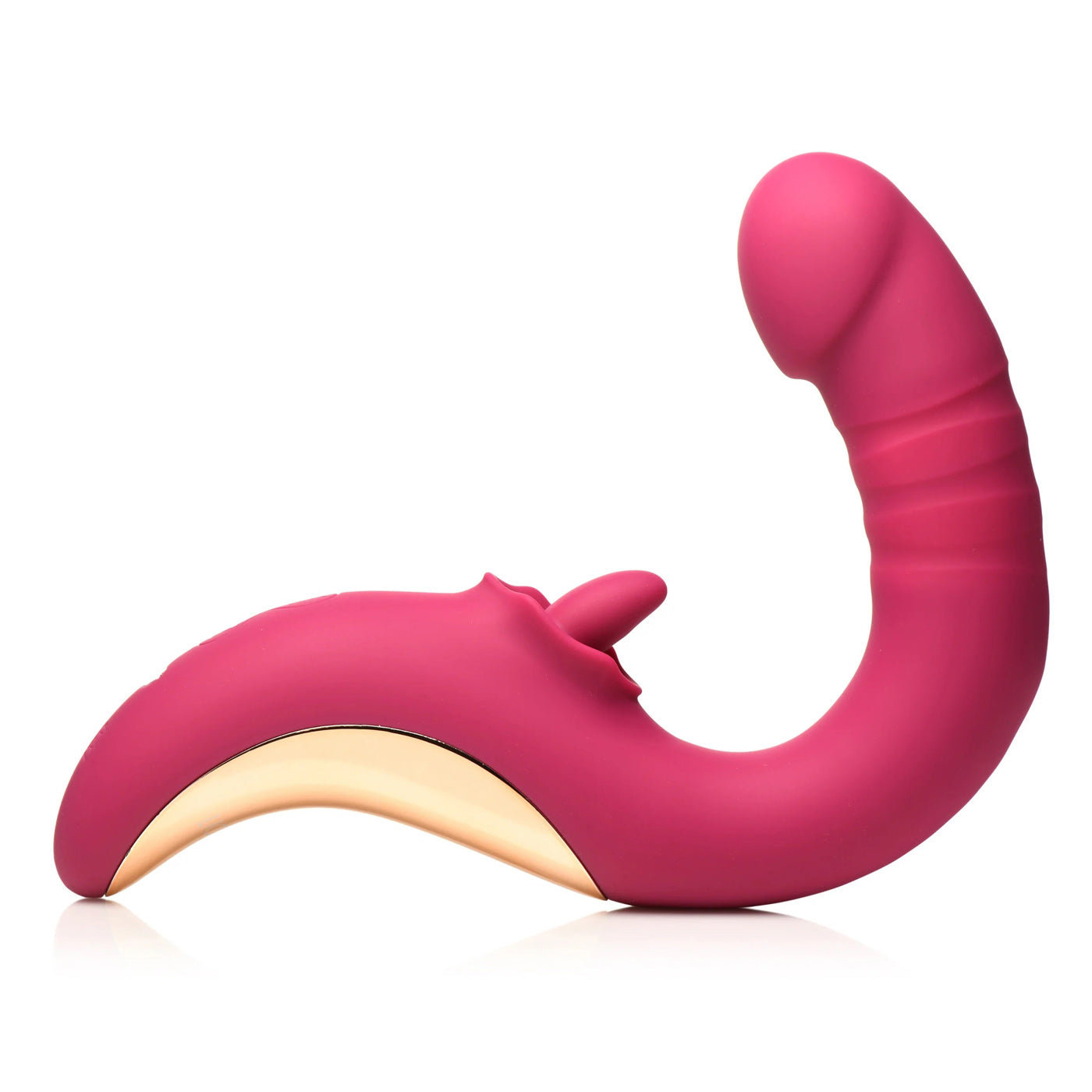 Tease and Please Thrusting and Licking Vibrator – Fuchsia