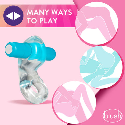 Blush Play With Me Delight Vibrating C-Ring – Blue