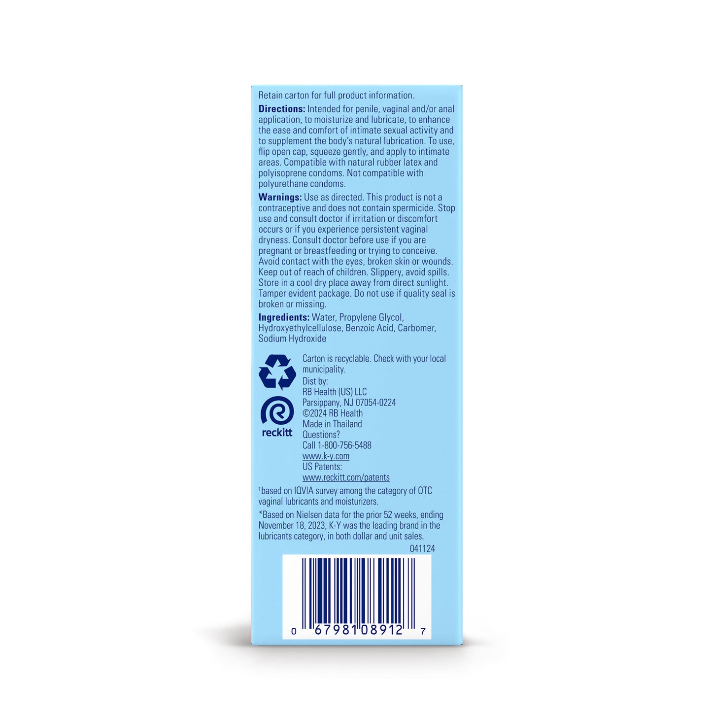 K-Y Jelly 4 Oz Tube - Water-Based Personal Lubricant
