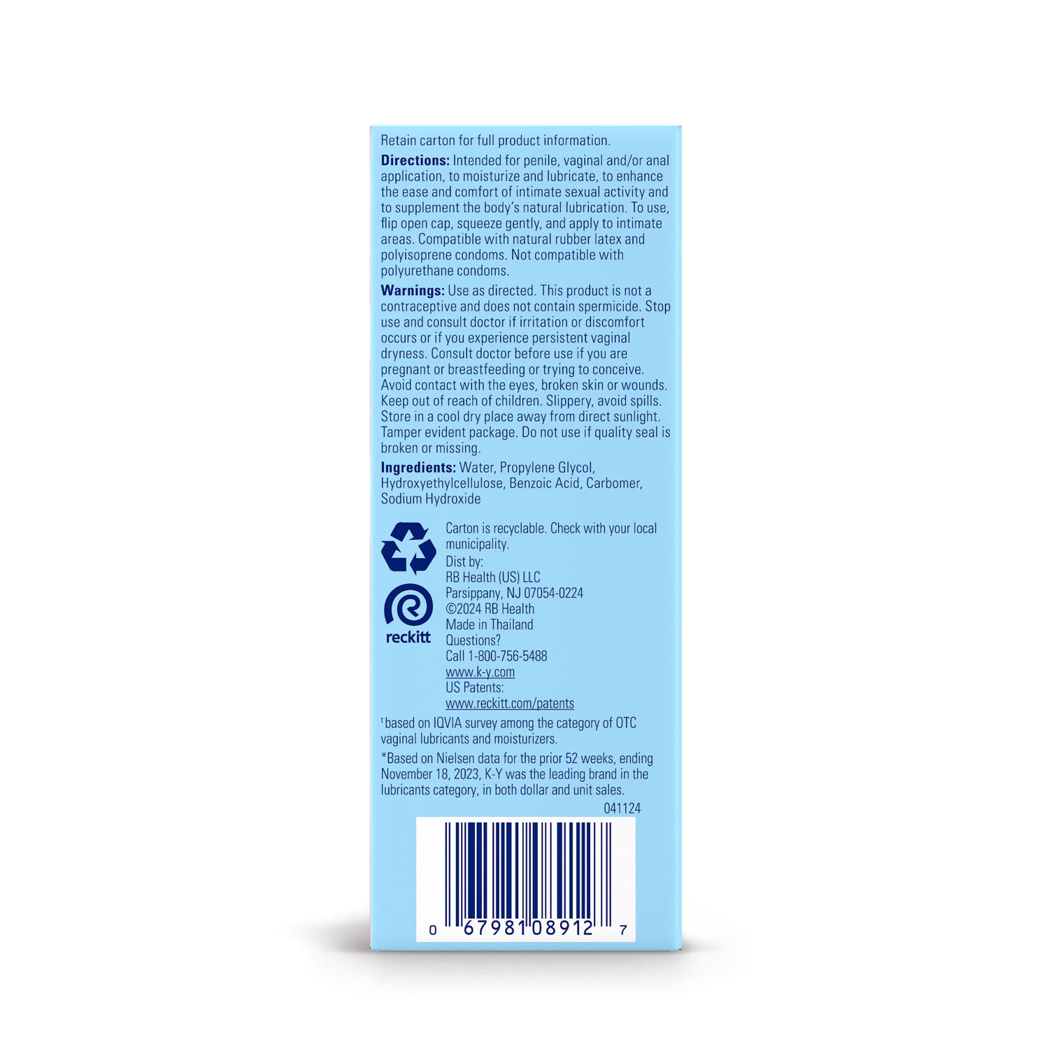 K-Y Jelly 4 Oz Tube - Water-Based Personal Lubricant