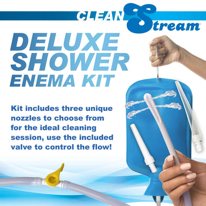 XR Brands Deluxe Shower Enema Kit – 1.85L Capacity – Blue