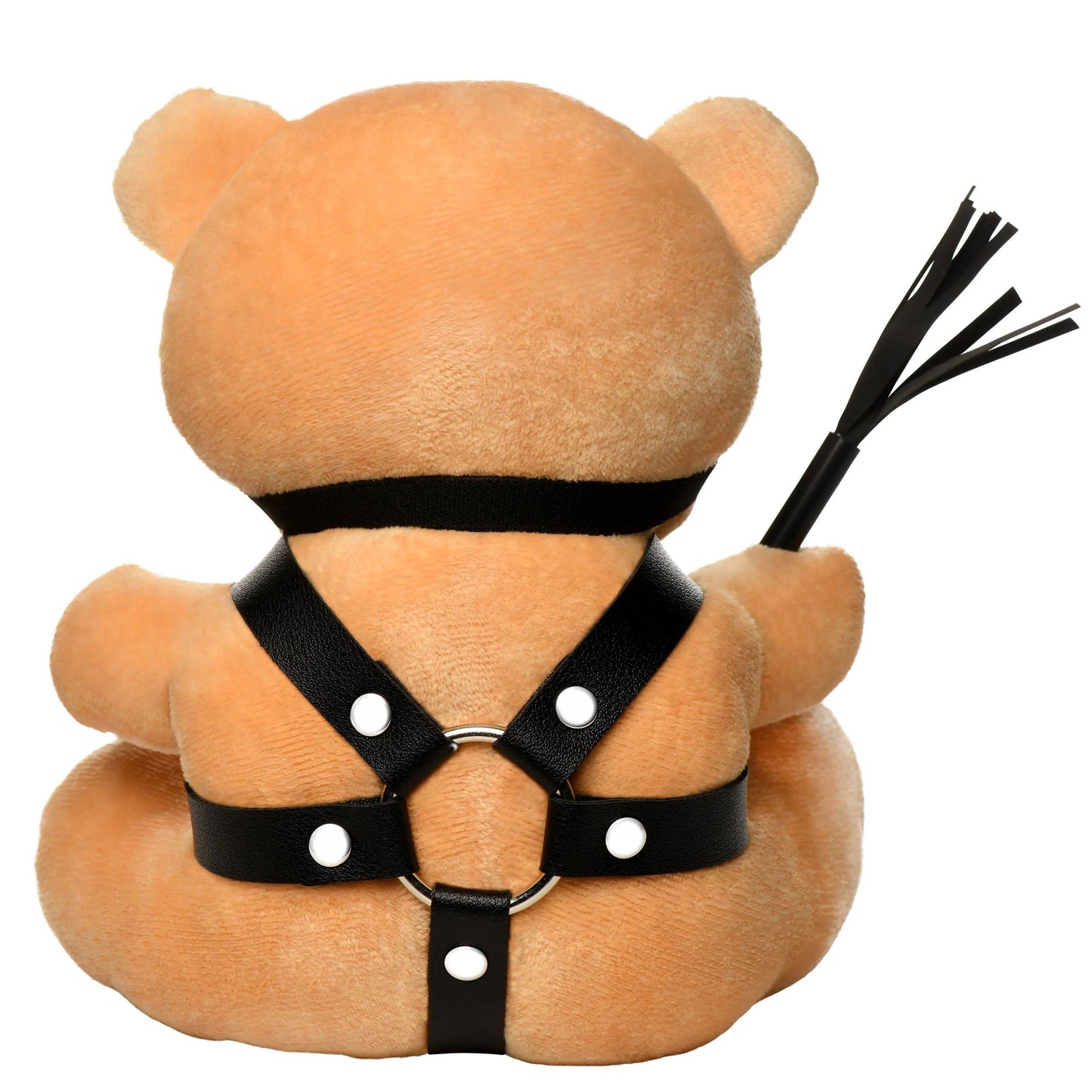 XR Brands BDSM Teddy Bear Plush with Faux Leather Harness – Light Peach