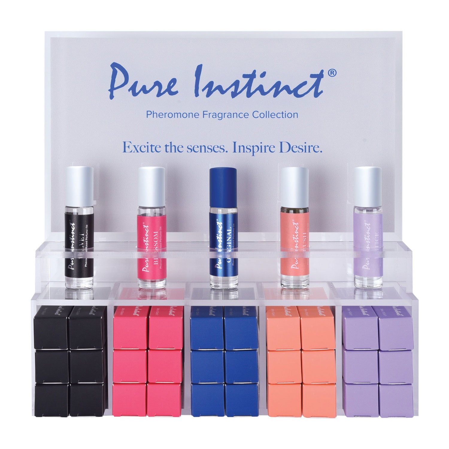 Pure Instinct Pheromone Perfume Oil Roll-On with Acrylic Display – 10.2 ml