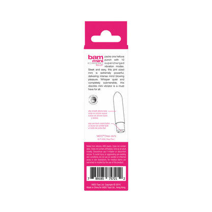 VeDO Bam Mini Rechargeable Bullet Vibe - Powerful Waterproof Vibrator - Foxy Pink