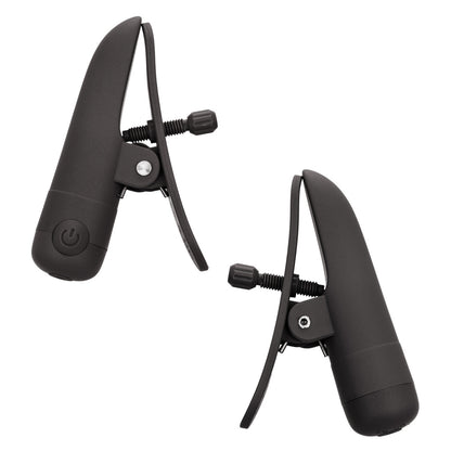 CalExotics Nipple Play Nipplettes Vibrating Nipple Clamps – Black