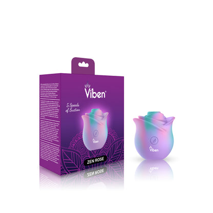Viben Zen Rose Nipple and Clitoral Stimulator – Multi-Function, 5 Speeds, Waterproof, Unicorn Color