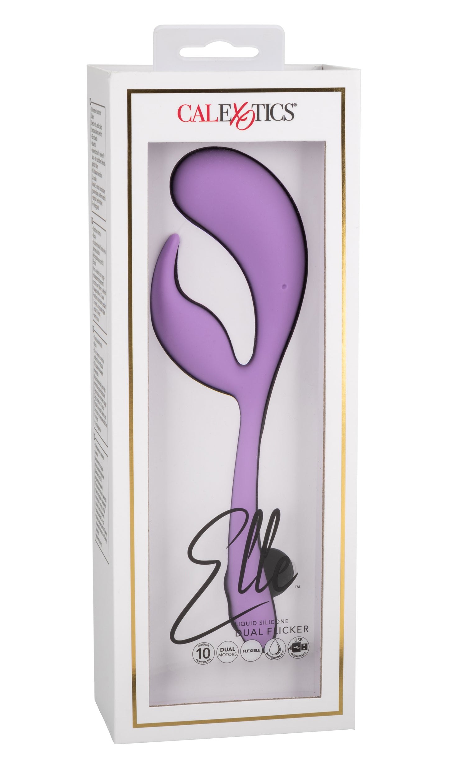CalExotics Elle Liquid Silicone Dual Flicker Vibrator – Purple