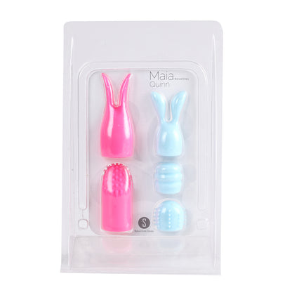 Maia Novelties Quinn 5 Piece Silicone Attachments – Pink/Blue