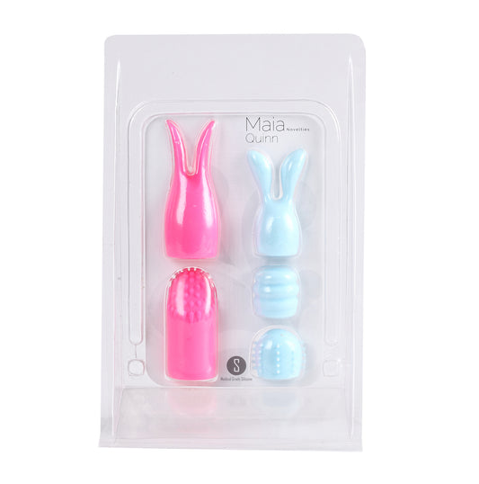 Maia Novelties Quinn 5 Piece Silicone Attachments – Pink/Blue