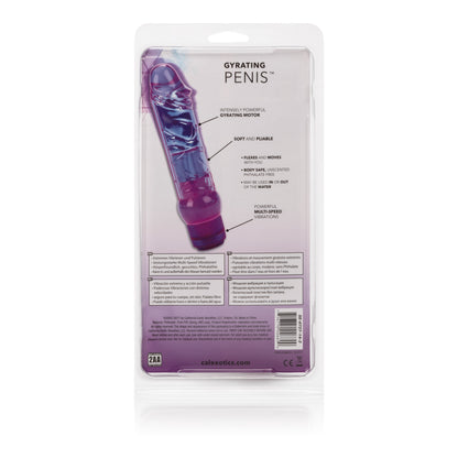 CalExotics Waterproof Crystalessence Gyrating Penis - Purple - Multi-Speed Vibrating