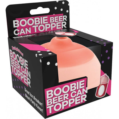 Hott Products Boobie Beer Can Topper – Realistic Design – Beige
