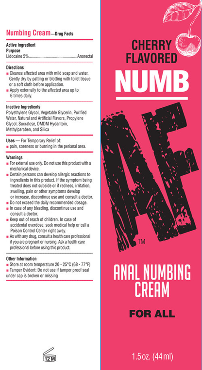 Little Genie Numb AF Anal Desensitizer Gel - Cherry Flavor - 1.5 Fl Oz
