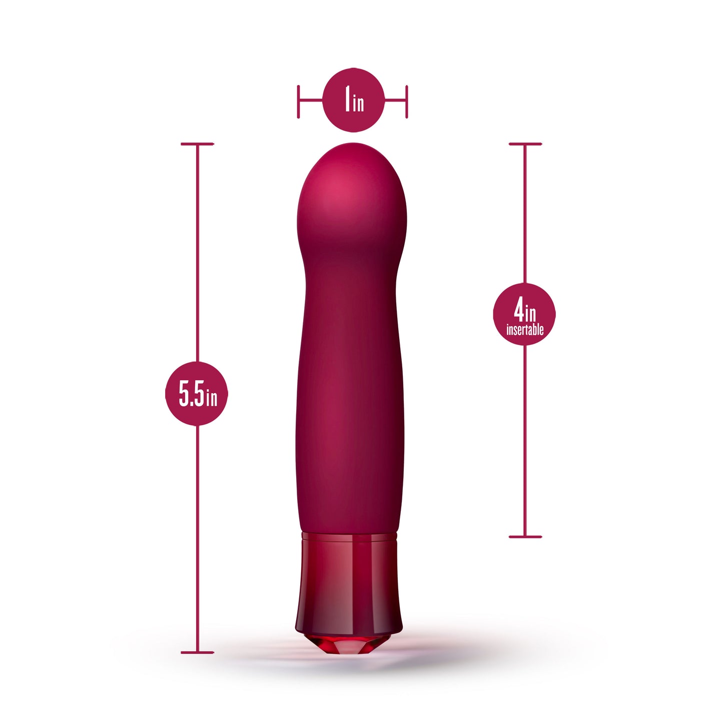 Oh My Gem Classy Garnet Vibrator with 10 Vibrating Functions - Fuchsia