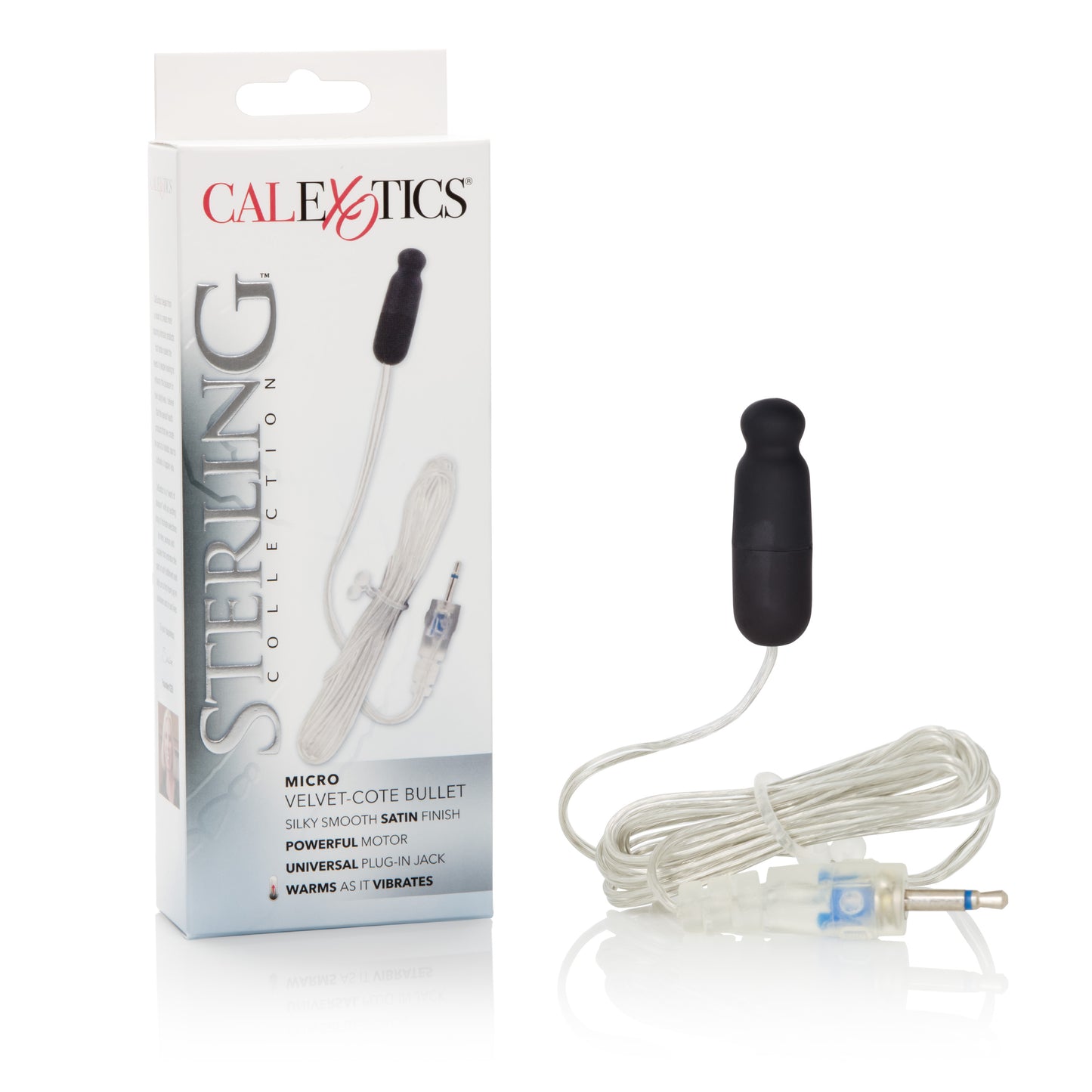 CalExotics Sterling Collection Micro Velvet-Cote Bullet Stimulator – Black