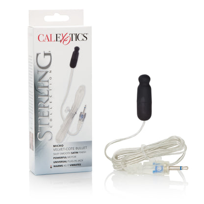 CalExotics Sterling Collection Micro Velvet-Cote Bullet Stimulator – Black