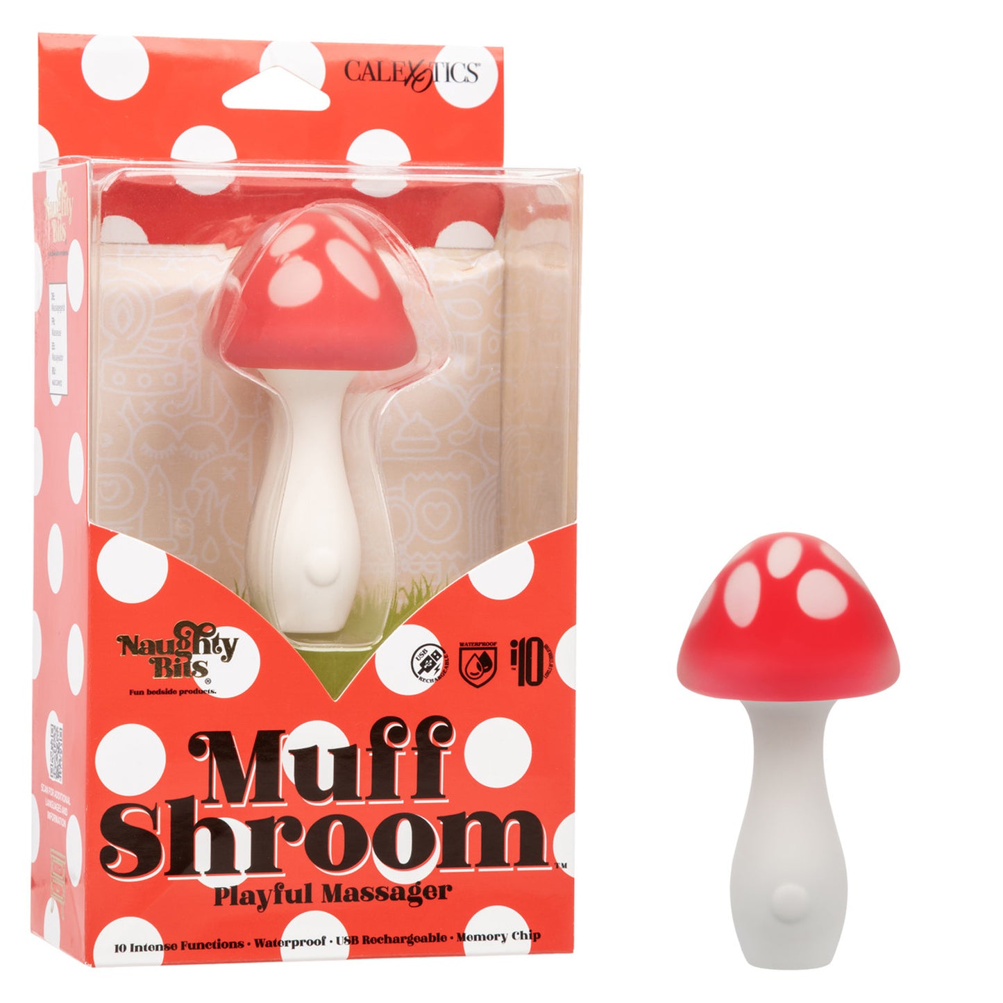 CalExotics Naughty Bits Muff Shroom Playful Massager – Red