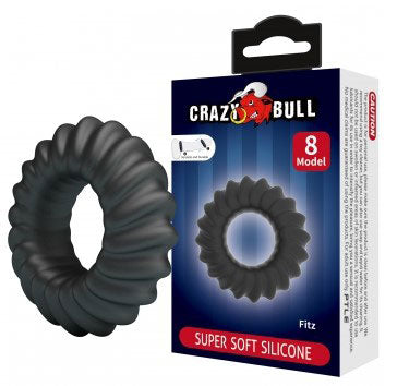 Pretty Love Fitz Super Soft Silicone Cockring - Black