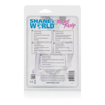 CalExotics Shane's World Pocket Party Massager – Blue – Waterproof, Vibrating