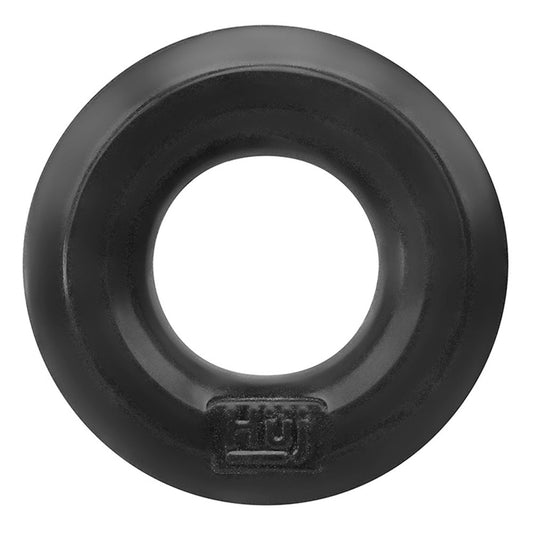 Hunkyjunk C-Ring - Super-Stretchy Silicone Ring with Lube Channel - Black